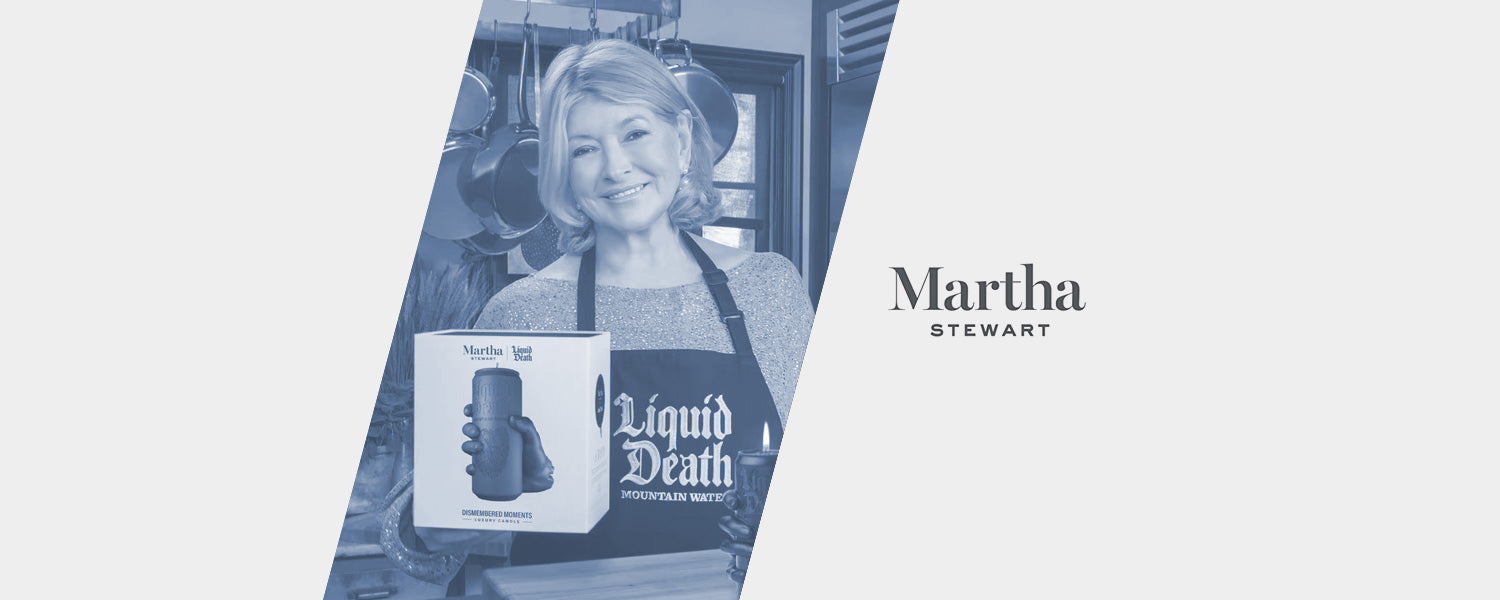 54Celsius partnered with Liquid Death, promoted by Martha Stewart!