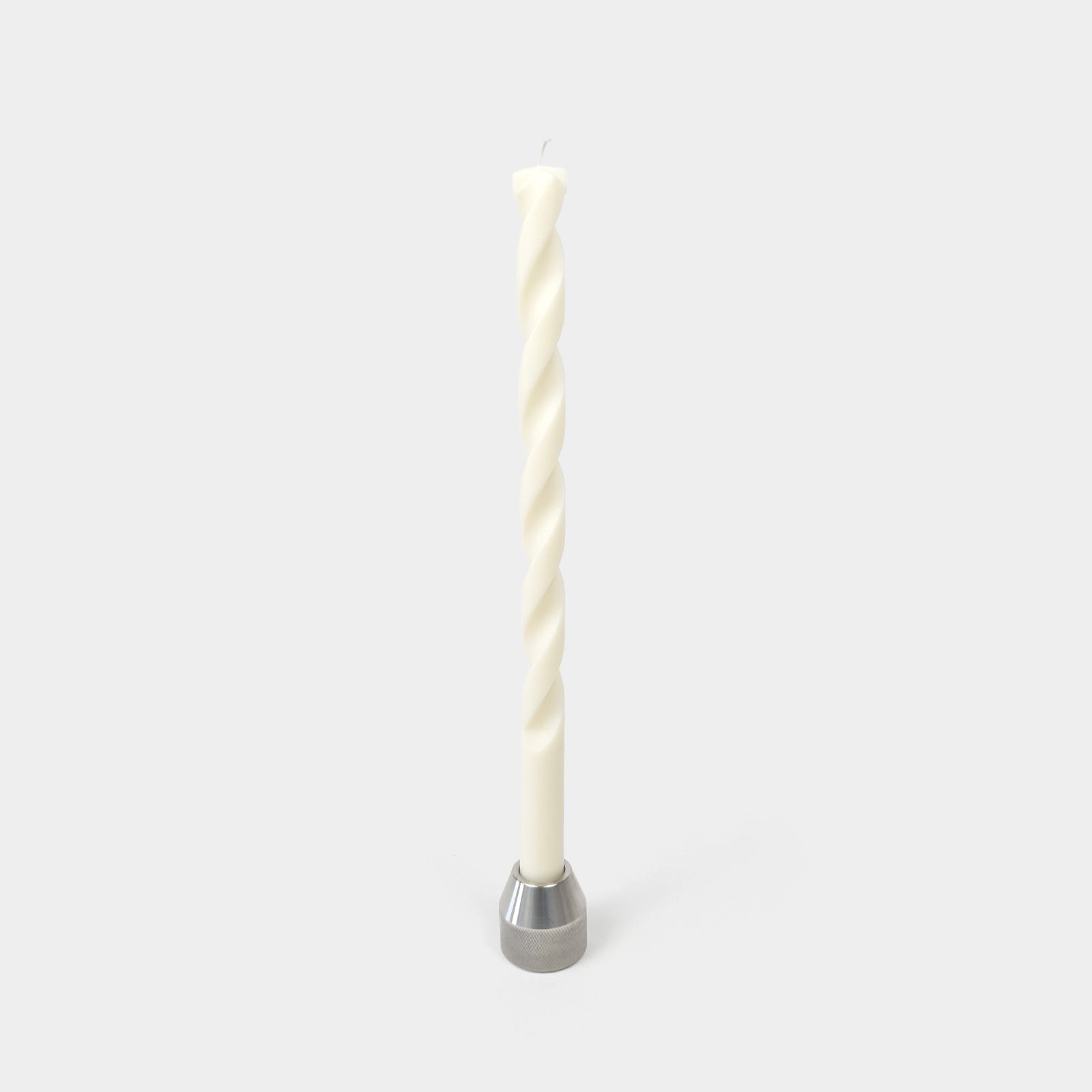 Metal Drill Bit Candle - White