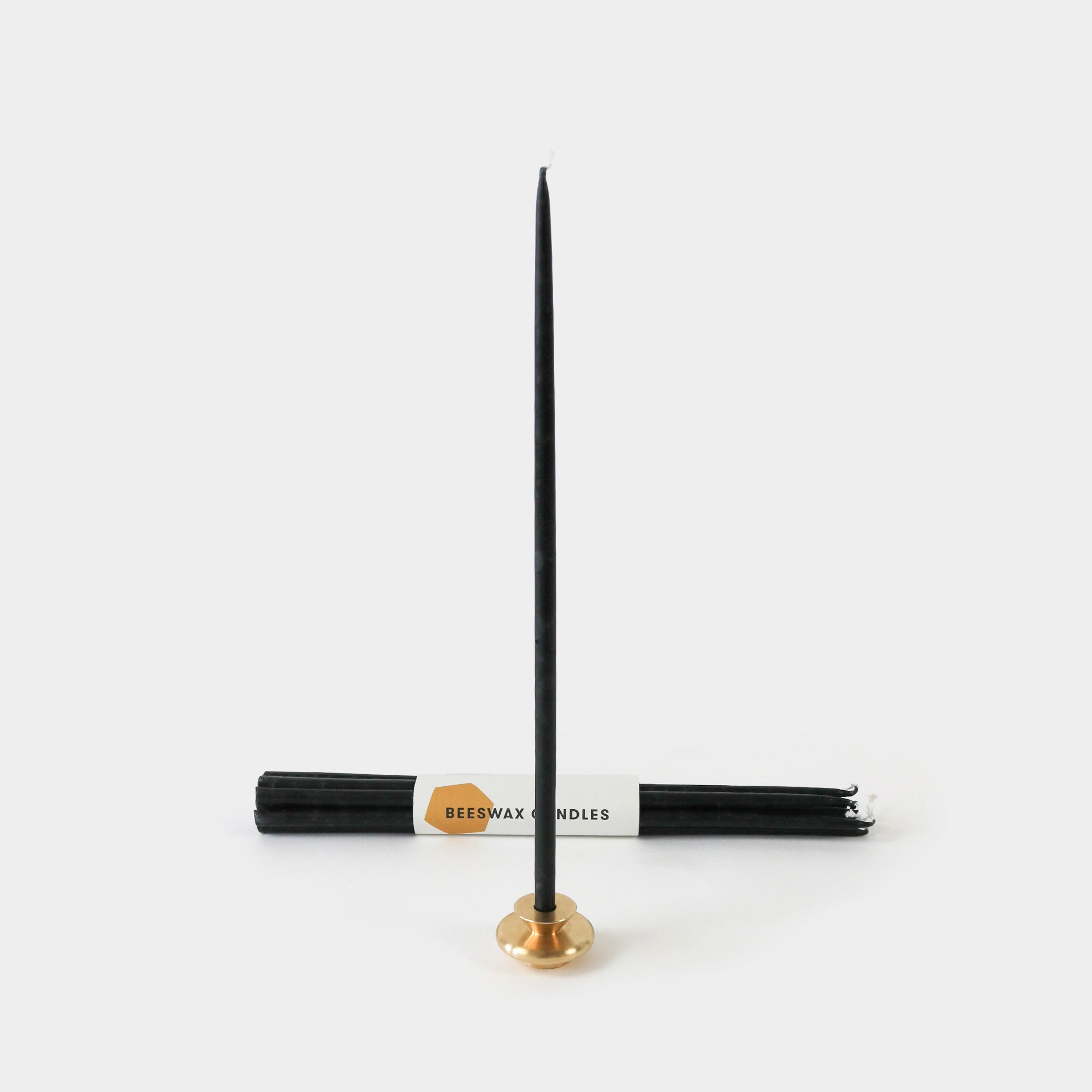 Thin Beeswax Candles - Black